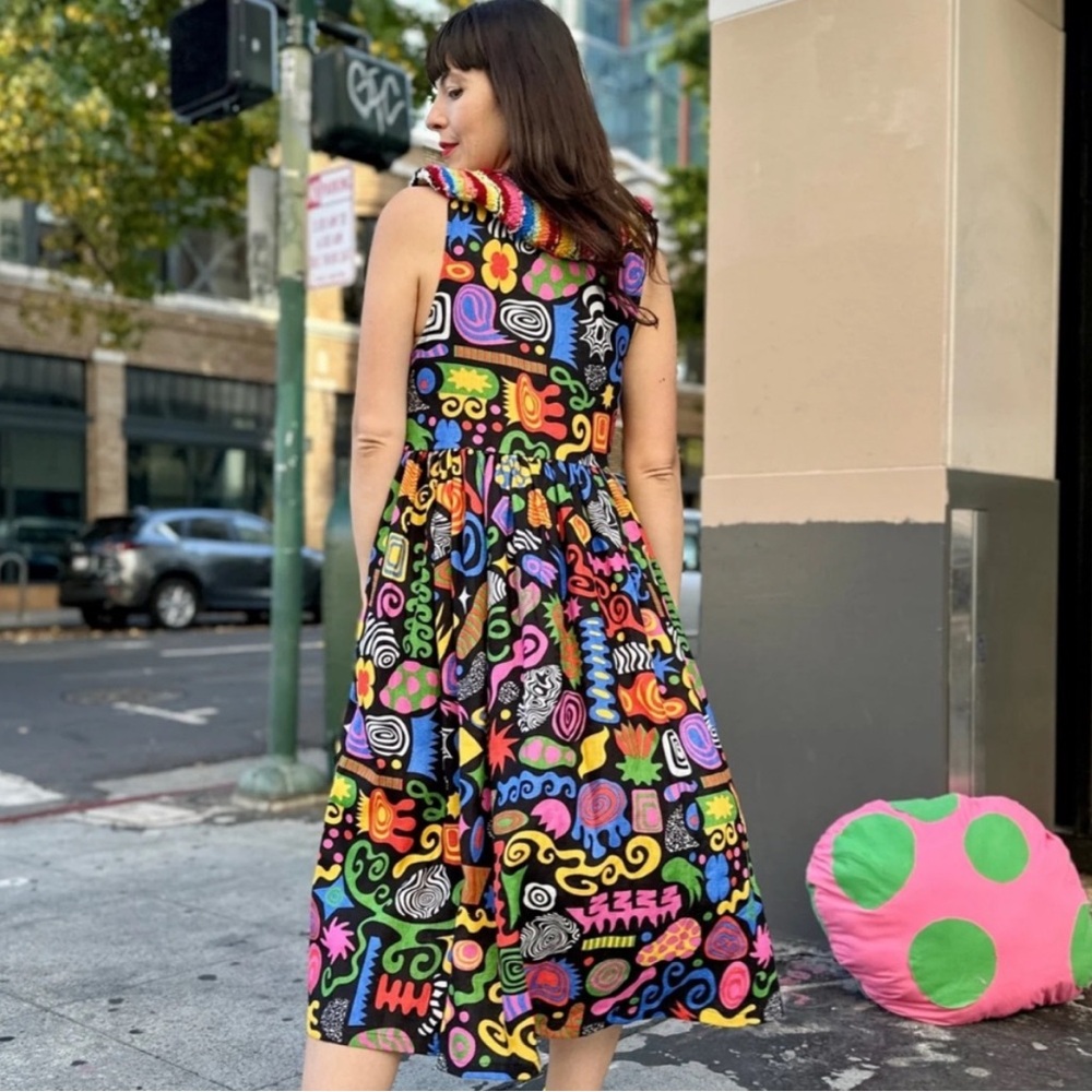 Nooworks Party Mix Midi Dress- Linen - Picture 2 of 7